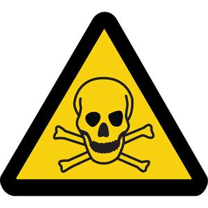 Toxic Material ISO Warning Safety Labels - Vinyl, 2", 2", Adhesive, Pictogram, Chemicals and Hazardous Materials