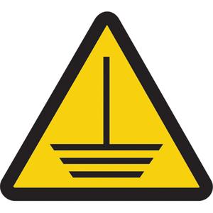 Electrical Ground Hazard ISO Warning Safety Labels - Vinyl, 2", 2", Adhesive, Pictogram, Electrical, Electric Ground Hazard Pictogram