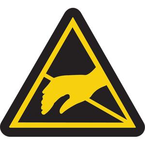 Static Sensitive Hazard ISO Warning Safety Labels - Vinyl, 2", 2", Adhesive, Pictogram, Specific Hazards