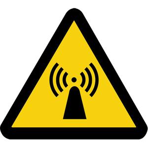 Non-Ionizing Radiation ISO Warning Safety Labels - Vinyl, 2", 2", Adhesive, Pictogram, Specific Hazards