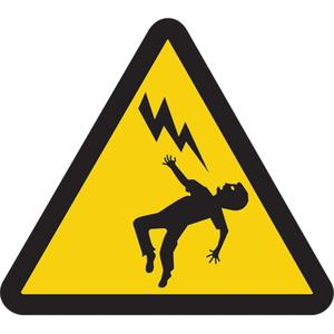 Voltage Discharge ISO Warning Safety Labels - Vinyl, 2", 2", Adhesive, Pictogram, Electrical
