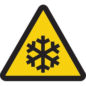 Low Temperature ISO Warning Safety Labels - Vinyl, 2", 2", Adhesive, Pictogram, Specific Hazards