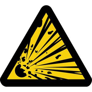 Explosive Material ISO Warning Safety Labels - Vinyl, 2", 2", Adhesive, Pictogram, Chemicals and Hazardous Materials