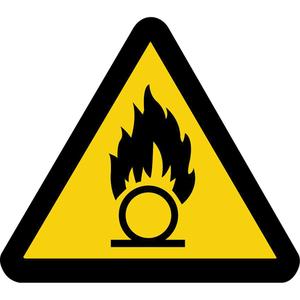 Oxidizing Substance ISO Warning Safety Labels - Vinyl, 2", 2", Adhesive, Pictogram, Chemicals and Hazardous Materials