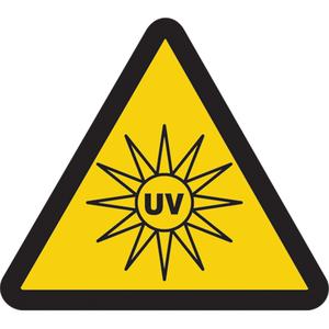 UV Light ISO Warning Safety Labels - Vinyl, 2", 2", Adhesive, Pictogram, Specific Hazards