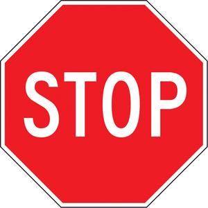 "Stop" Sign - Aluminum, 24", 24", Bolt-On, English with Pictogram, Traffic, Stop
