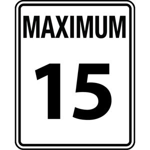 Speed Limit Sign - Aluminum, 30", 24", Bolt-On, English, Traffic, Maximum 16