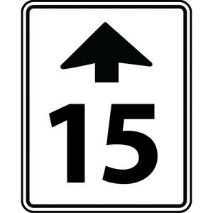 Speed Limit Ahead Sign - Aluminum, 30", 24", Bolt-On, Bilingual with Pictogram, Traffic, 15 w/Upwards Arrow