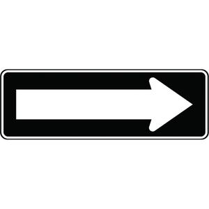 One-Way Traffic Sign - Aluminum, 36", 12", Bolt-On, Pictogram, Traffic, One Way Arrow Pictogram