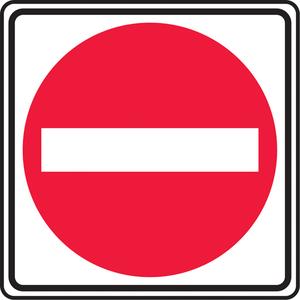 Do Not Enter Traffic Sign - Aluminum, 24", 24", Bolt-On, Pictogram, Traffic, Do Not Enter Pictogram