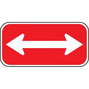 Double-Ended Arrow Parking Sign - Aluminum, 6", 12", Bolt-On, Pictogram, Traffic, Arrows Pictogram