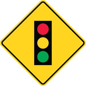 Traffic Lights Traffic Sign - Aluminum, 24", 6", Bolt-On, Pictogram, Traffic, Traffic Light Pictogram