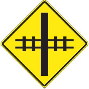 Rail Crossing Traffic Sign - Aluminum, 30", 30", Bolt-On, Pictogram, Traffic, Rail Crossing Pictogram