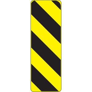 Hazard Traffic Sign - Aluminum, 24", 6", Bolt-On, Pictogram, Traffic, Right Hazard Markers