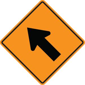 Closed Lane Temporary Conditions Sign - Aluminum, 36", 36", Bolt-On, Pictogram, Traffic, One Way Arrow Pictogram