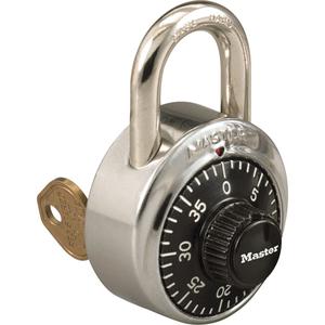 Padlock - Combination, 1-7/8", 9/32", 3/4", 13/16", Hardened Steel, Steel, Silver, No Key, 13/16"