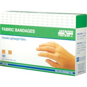 Bandages - Rectangular/Square, 3", 7/8", Fabric, Non-Sterile, Class 1, Lightweight, 100, Box