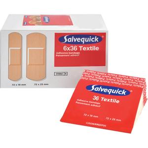 Salvequick® Bandage Dispensing Systems Refills - Rectangular/Square, Assorted, Assorted, Fabric, Sterile, Class 1, Box, 36