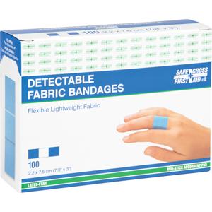 Bandages - Rectangular/Square, 3", 7/8", Fabric Metal Detectable, Sterile, Class 1, Fabric, 100, Box