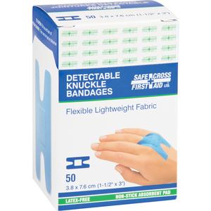 Bandages - Knuckle, 3", 1-1/2", Fabric Metal Detectable, Sterile, Class 1, Fabric knuckle, 50, Box