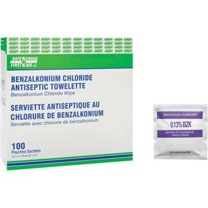 Benzalkonium Chloride Wipes - Towelette, Antiseptic, Non-Medical