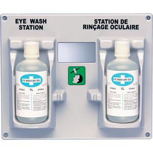Eyewash Station and Solution - 1 L, ANSI Z358.1, Bilingual (English/French), Double