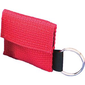 CPR Faceshields In Pouch with Key Ring - Single Use Faceshield, Class 2, Red