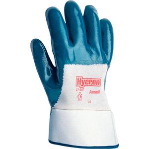 Hycron® 27-607 Gloves - X-Large/10, Cotton, Nitrile, Dipped Palm, Jersey, Per Pair, 144, Safety, Blue