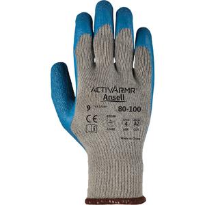 ActivArmr® 80-100 Gloves - X-Small/6, Small/7, Medium/8, Large/9, X-Large/10, 10, Polyester/Cotton, Rubber Latex, Dipped Palm, Unlined, Crinkle, Pair, 144, Knit