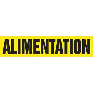 "Alimentation" Pipe Marker - Vinyl, Black on Yellow, 3/4" - 1-1/4", 1", 2-1/2", 8", 1/2", French, Self-Adhesive, SSA