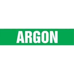 "Argon" Pipe Marker - Vinyl, White on Green, 3/4" - 1-1/4", 1", 2-1/2", 8", 1/2", Bilingual, Self-Adhesive, SSA