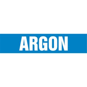 "Argon" Pipe Marker - Vinyl, White on Blue, 3/4" - 1-1/4", 1", 2-1/2", 8", 1/2", Bilingual, Self-Adhesive, SSA