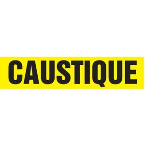 "Caustique" Pipe Marker - Vinyl, Black on Yellow, 3/4" - 1-1/4", 1", 2-1/2", 8", 1/2", French, Self-Adhesive, SSA