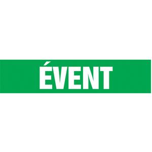 Snap Tite™ "Évent" Pipe Marker - Vinyl, White on Green, 1-1/2" - 2", 9", 8", 3/4", French, Snap-On, STB