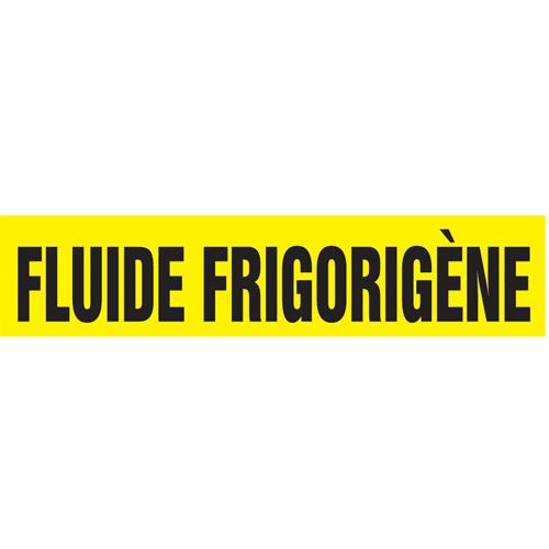 Snap Tite™ "Fluide Frigorigène" Pipe Marker - Vinyl, Black on Yellow, 1-1/2" - 2", 9", 8", 3/4", French, Snap-On, STB