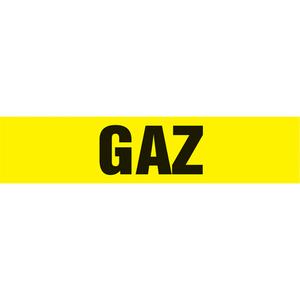 Snap Tite™ "Gaz" Pipe Marker - Vinyl, Black on Yellow, 1-1/2" - 2", 9", 8", 3/4", French, Snap-On, STB