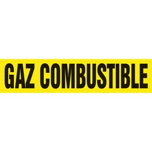Snap Tite™ "Gaz Combustible" Pipe Marker - Vinyl, Black on Yellow, 1-1/2" - 2", 9", 8", 3/4", French, Snap-On, STB