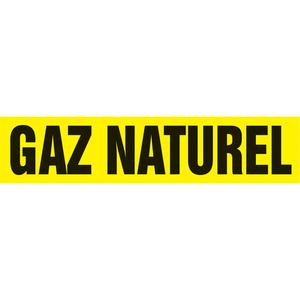 Snap Tite™ "Gaz Naturel" Pipe Marker - Vinyl, Black on Yellow, 1-1/2" - 2", 9", 8", 3/4", French, Snap-On, STB