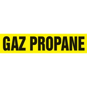Snap Tite™ "Gaz Propane" Pipe Marker - Vinyl, Black on Yellow, 1-1/2" - 2", 9", 8", 3/4", French, Snap-On, STB