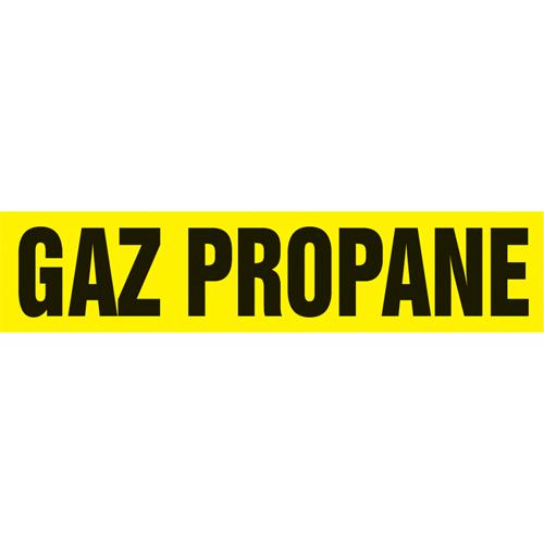 Snap Tite™ "Gaz Propane" Pipe Marker - Vinyl, Black on Yellow, 1-1/2" - 2", 9", 8", 3/4", French, Snap-On, STB