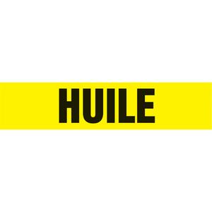 Snap Tite™ "Huile" Pipe Marker - Vinyl, Black on Yellow, 1-1/2" - 2", 9", 8", 3/4", French, Snap-On, STB