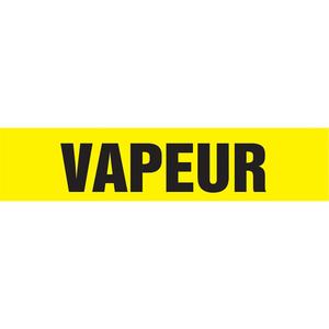 Snap Tite™ "Vapeur" Pipe Markers - Vinyl, Black on Yellow, 1-1/2" - 2", 9", 8", 3/4", French, Snap-On, STB