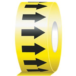 Directional Flow Arrow Tapes - Black on Yellow, 104'