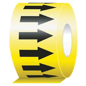 Directional Flow Arrow Tapes - Black on Yellow, 108'
