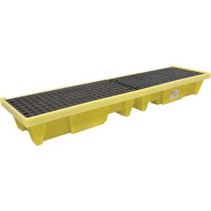 Low-Profile In-line Poly-Spillpallet™ 3000 With Drain - 98", 25.2", 12", 66 US gal., 3000 lbs., 4