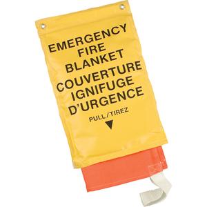 Emergency Fire Blankets - Fibreglass, 72"L x 72"W, ORANGE, 6', 6', w/Bag