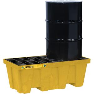 EcoPolyBlend™ Spill Control Pallets - With Drain - 49", 25", 18", 11.6", 10.2", 9", 66 US gal., 2500 lbs., WITH DRAIN, Yellow