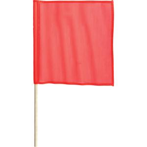 Traffic Safety Flags - With Handle, Mesh, Red/Orange, FLAG WITH STAFF, 36