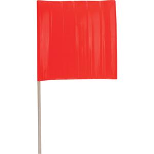 Traffic Safety Flags - With Handle, Vinyl, Red/Orange, FLAG WITH STAFF, 36