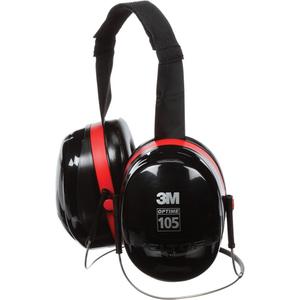 Peltor™ Optime™ 105 Series Earmuffs - Neckband, AL, 29, Black with red trim